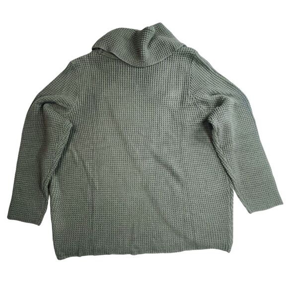 Kate & Sam Sweater Women XXL Olive Green Cowlneck Athleisure Wrap Minimalist Top - Picture 6 of 13